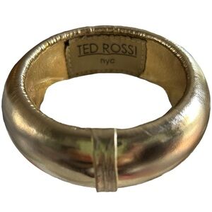 Ted Rossi Vintage Gold Leather Bangle Bracelet